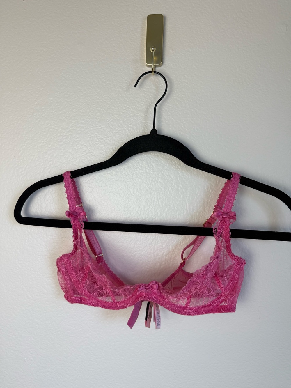 Agent Provocateur Bra 34B Pink Lace Sheer Underwire Demi Balconette Coquette